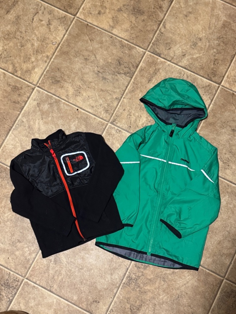 Kids' Green Hooded Rain Jacket